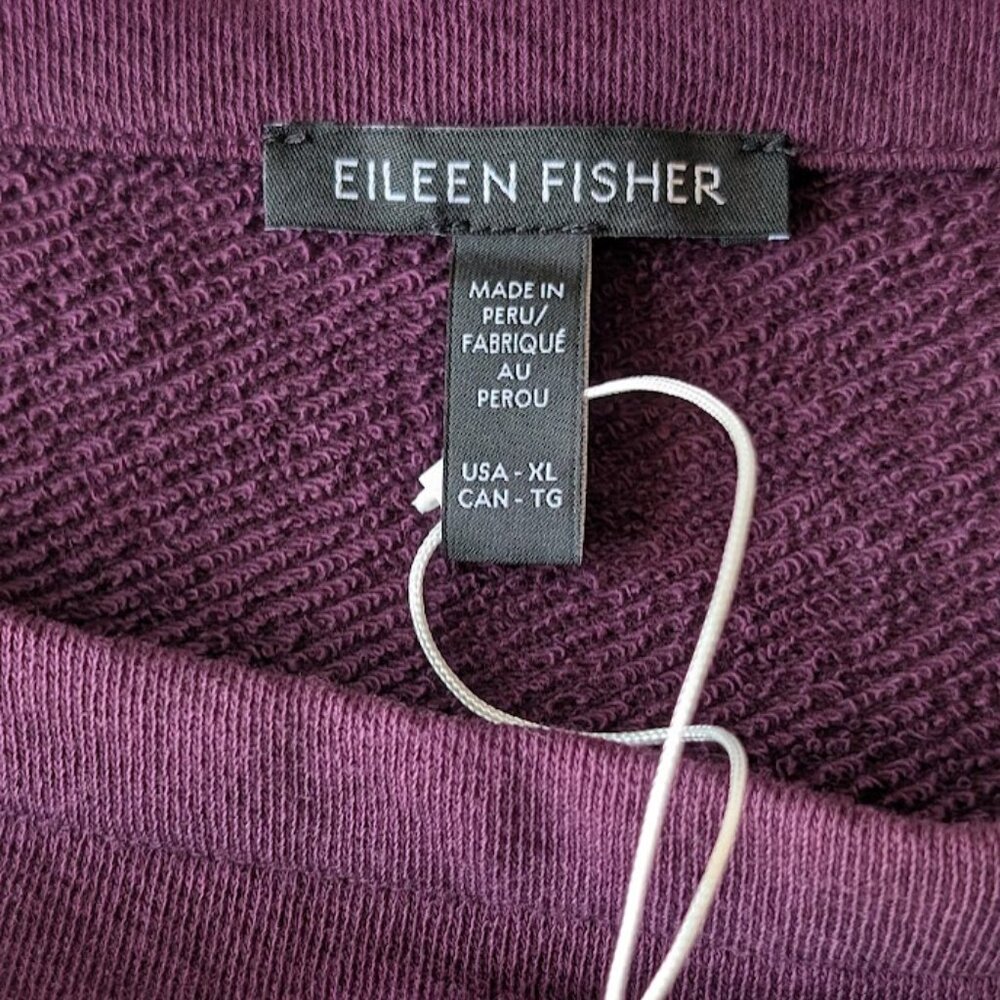 Eileen Fisher Lightweight 100% Organic Cotton Terry Box-Top Sz:XL NWT - Picture 3 of 14